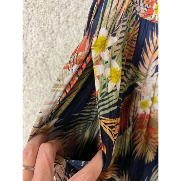 Terra Sky Maxi Dress 3X Tropical Floral Tiered Ruffle Sleeveless Beach Cruise - Picture 6 of 10